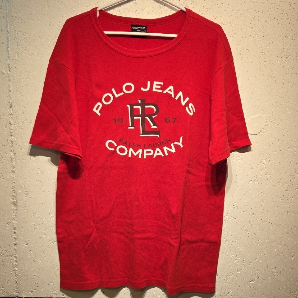 Polo Jeans by Ralph Lauren Red Graphic Tee (XL)